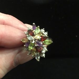 Semi precious stones cocktail ring